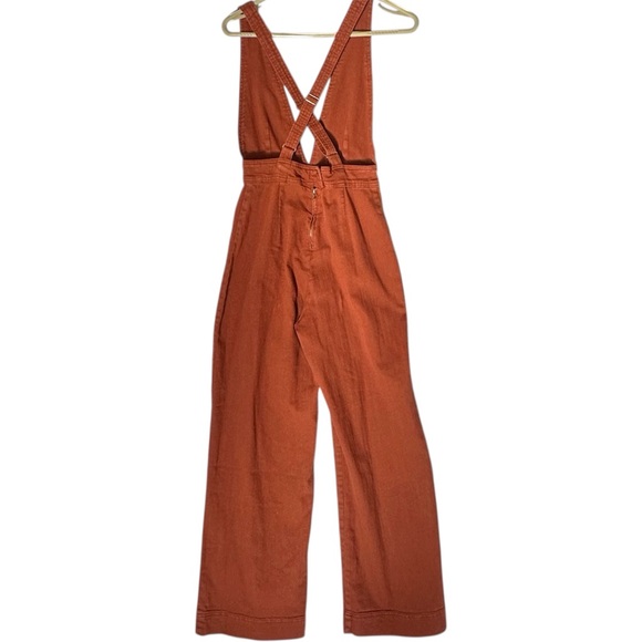 Dollhouse Rust/Orange Jumpsuit Wide Leg Criss Cross Straps Size 5 - Picture 2 of 8
